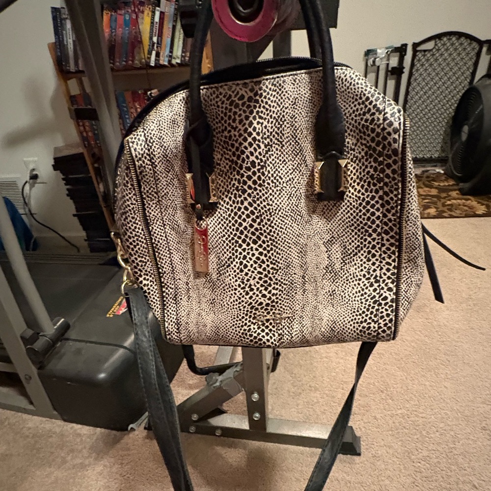 Jessica Simpson Black and Cream Satchel